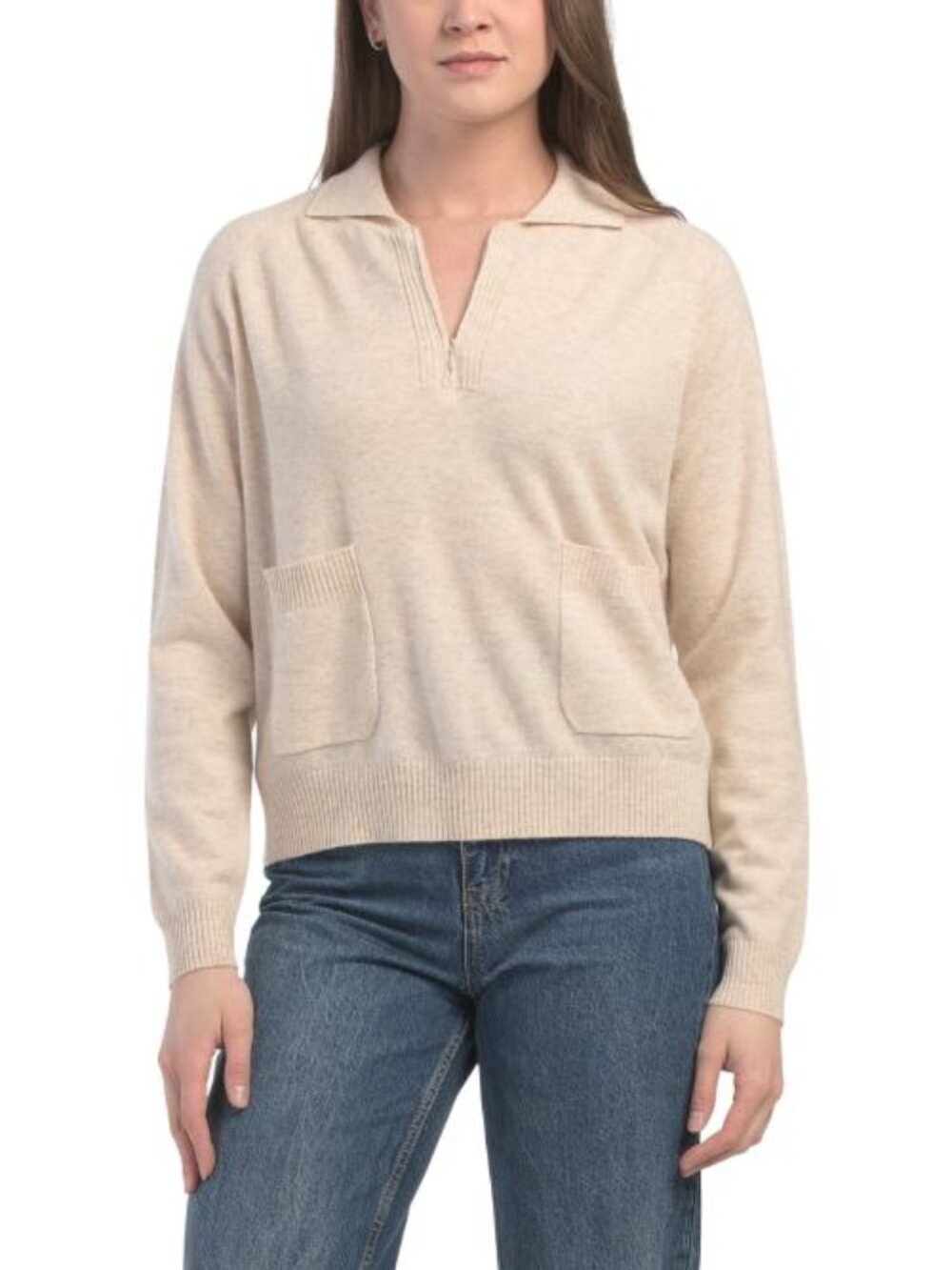 NAADAM Wool And Cashmere Blend Quarter Zip Sweater With Pockets